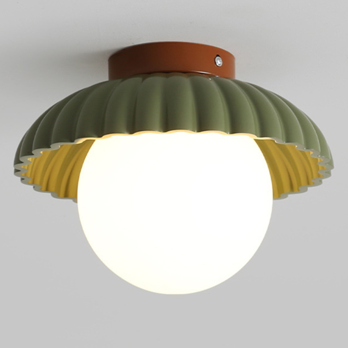 Ellerton Iron Hallway Ceiling Light With Cream Bud Shade