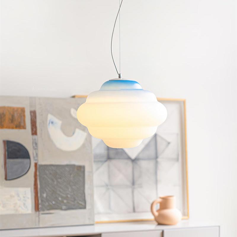 NimbusGlow Frosted Glass Pendant Lamp In Gradient Shades