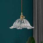 Industrial Gold Flower Glass Pendant Light With Dimmer