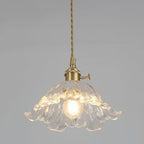 Industrial Gold Flower Glass Pendant Light With Dimmer