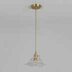 Industrial Gold Flower Glass Pendant Light With Dimmer