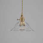 Industrial Gold Flower Glass Pendant Light With Dimmer