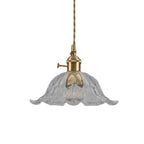 Industrial Gold Flower Glass Pendant Light With Dimmer