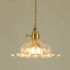 Industrial Gold Flower Glass Pendant Light With Dimmer
