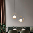 Liora Glass Pendant Light With Iron Frame 120cm Cable