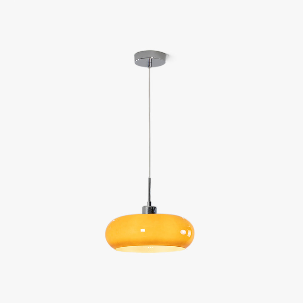 Aveline Bread-Shaped Orange And White Glass Pendant Light