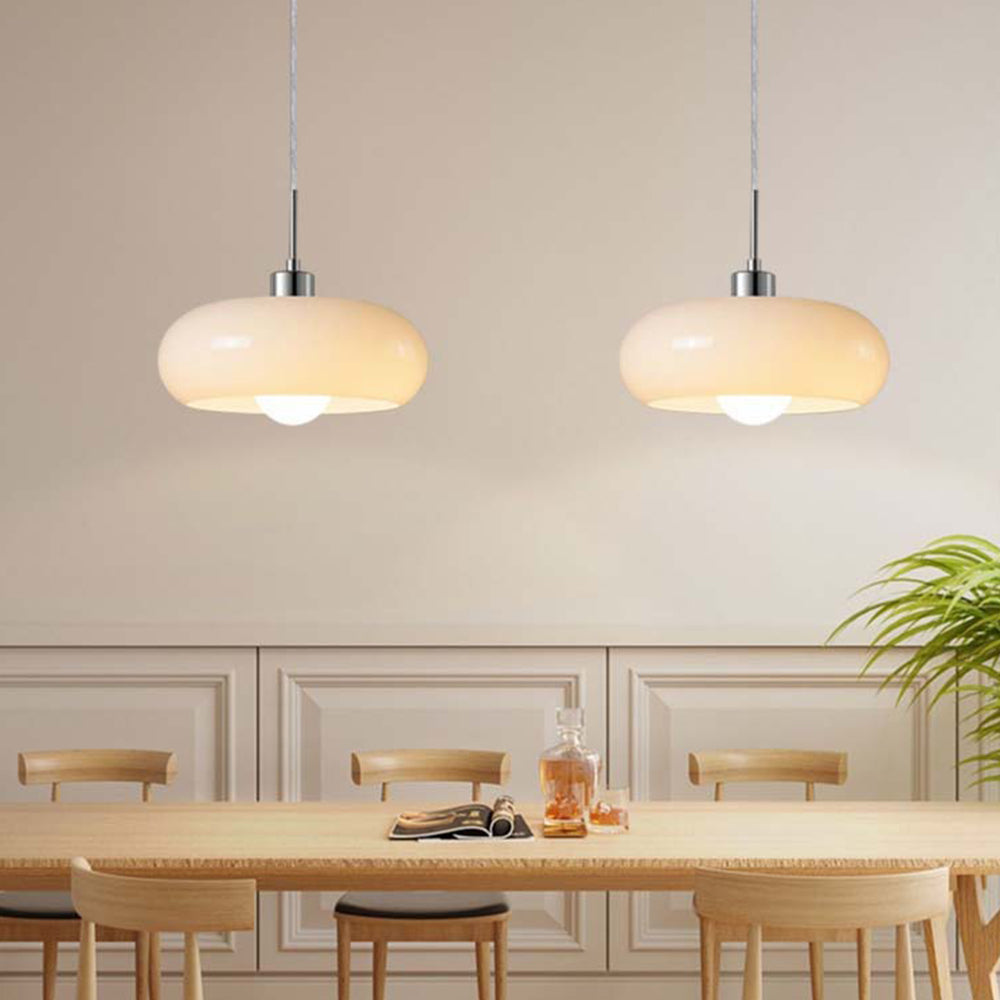 Aveline Bread-Shaped Orange And White Glass Pendant Light