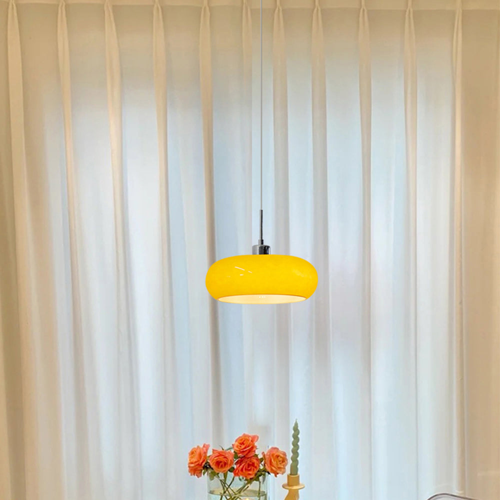 Aveline Bread-Shaped Orange And White Glass Pendant Light
