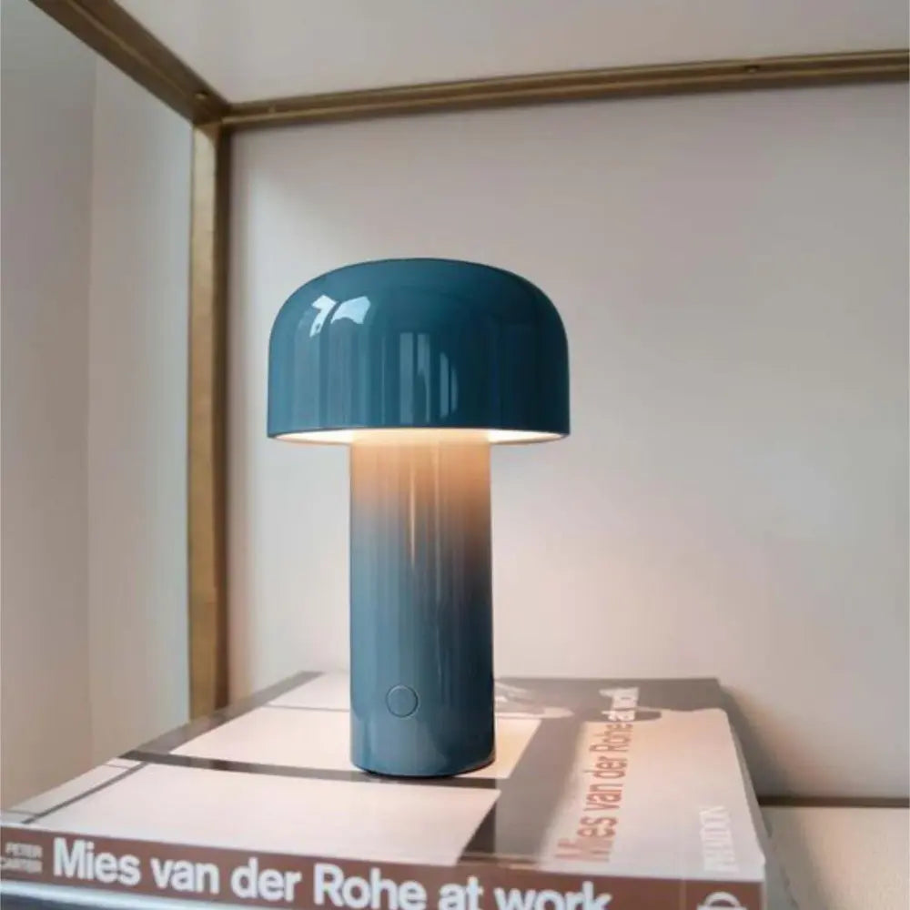 Asterra Japandi Soft Glow Mushroom Table Lamp In Wood