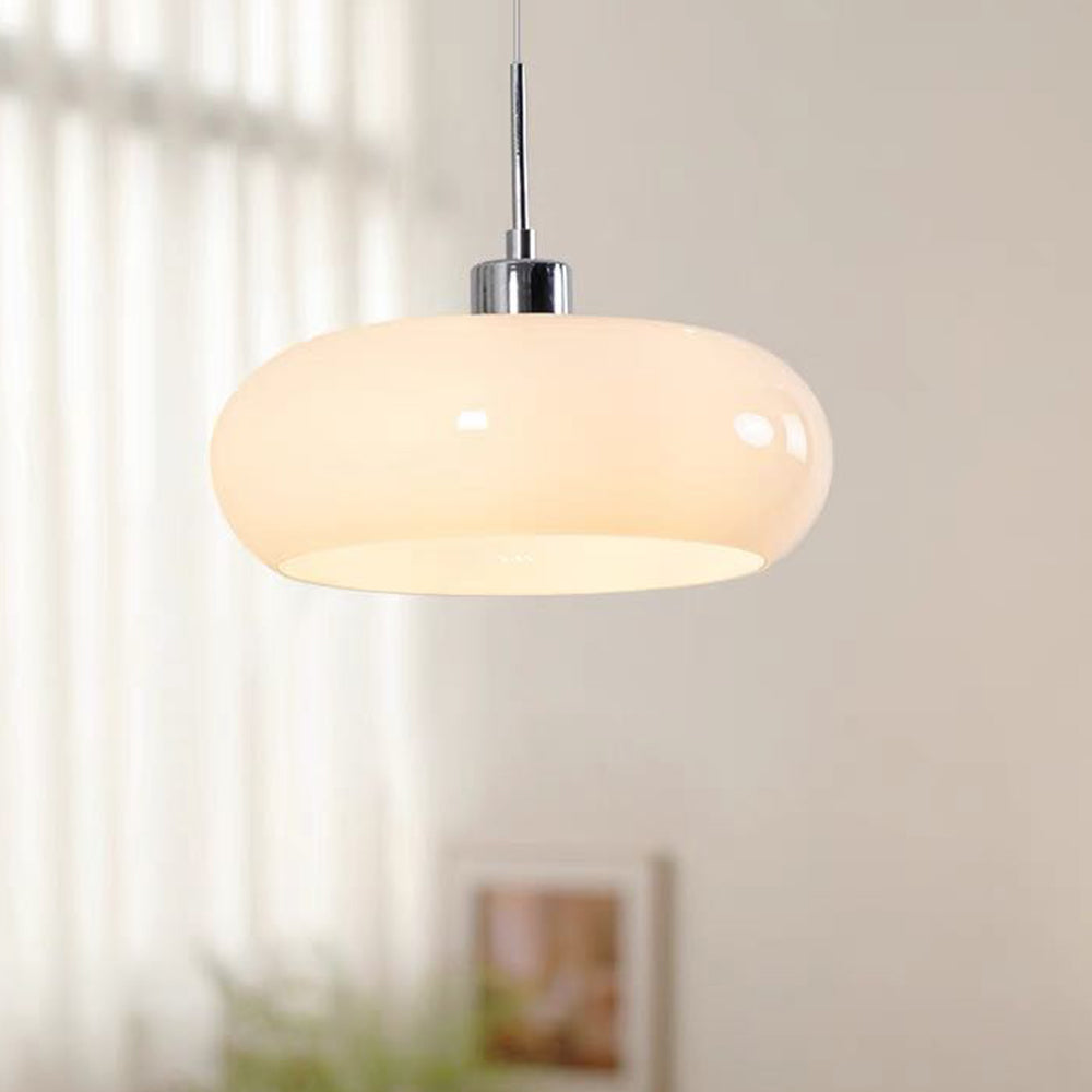 Aveline Bread-Shaped Orange And White Glass Pendant Light