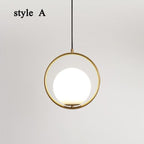 Liora Glass Pendant Light With Iron Frame 120cm Cable