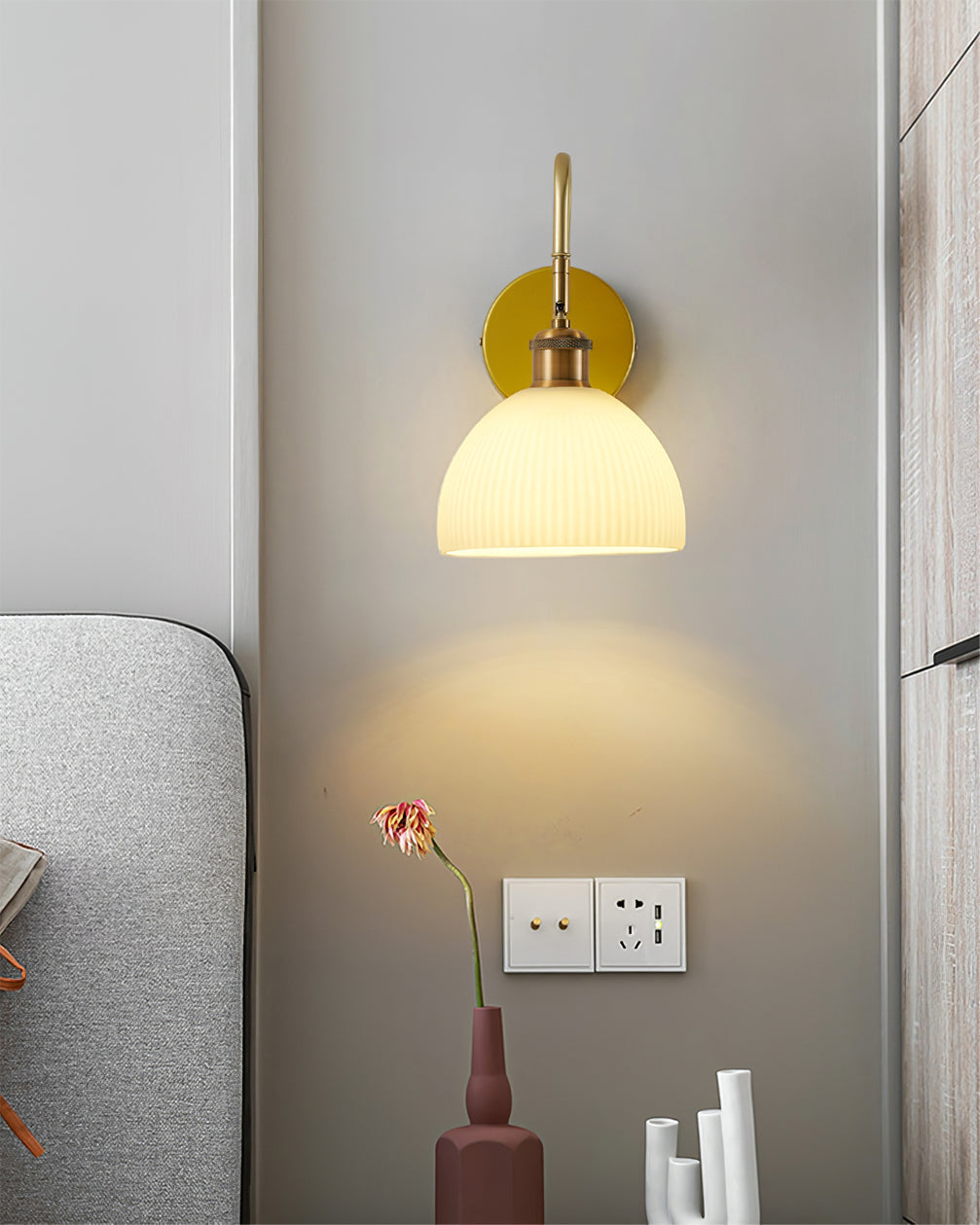 AldenRay Classic Gold Wall Sconce For Living Room And Study