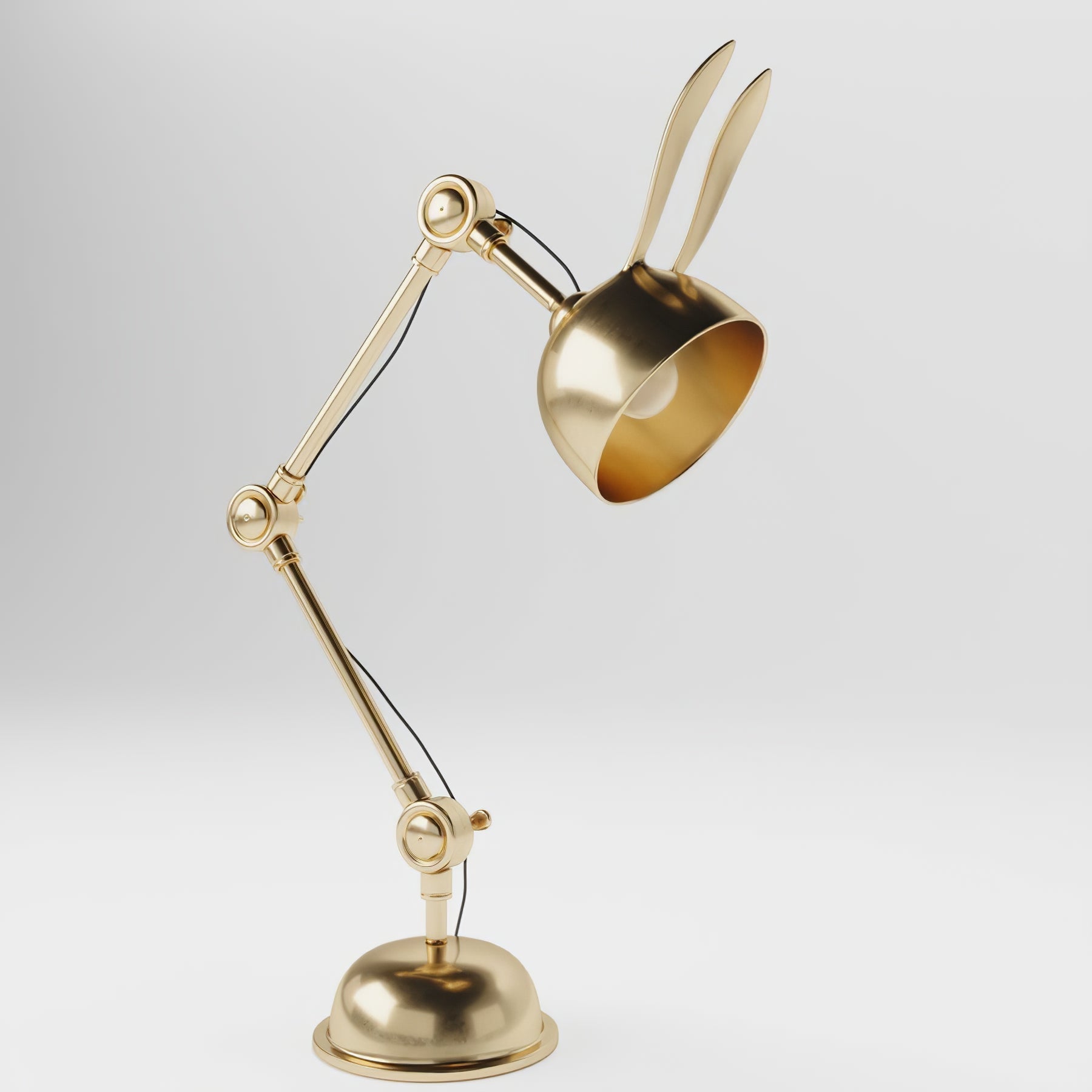 AurelHare Golden Rabbit Ears Table Lamp For Nightstand