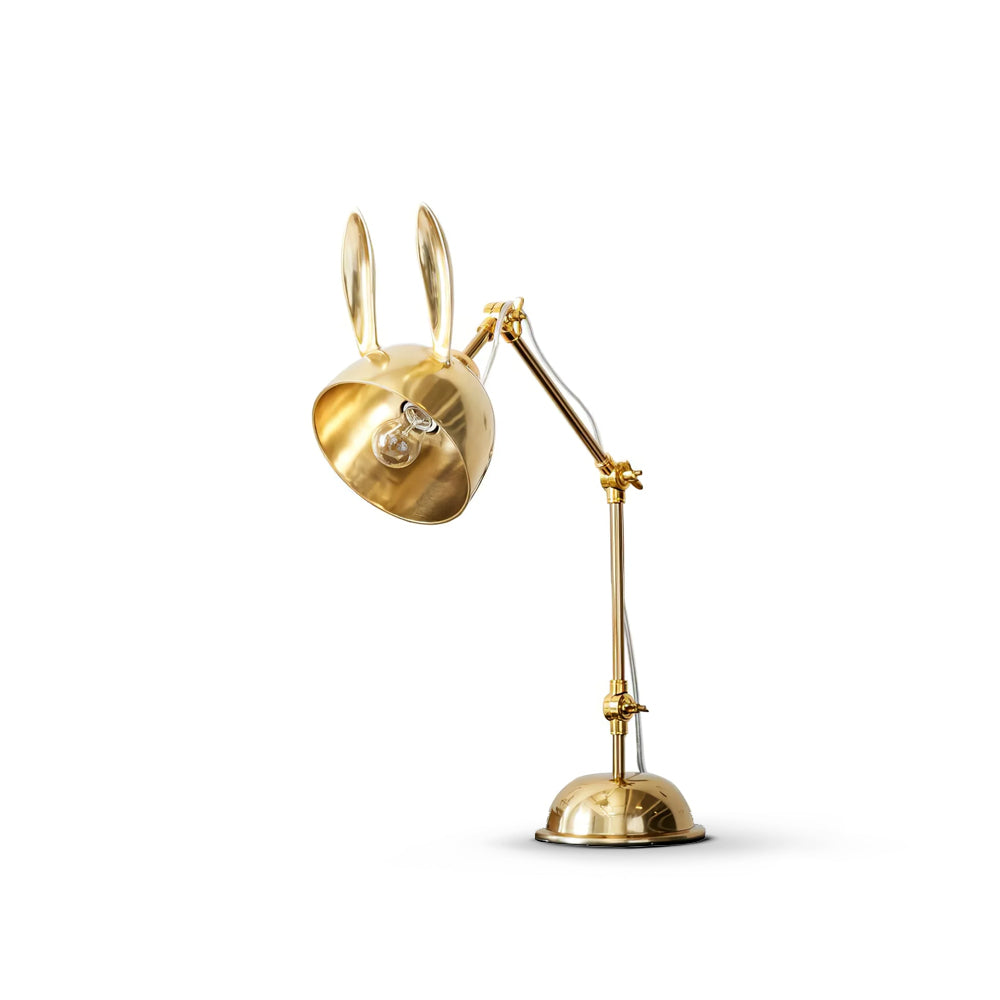 AurelHare Golden Rabbit Ears Table Lamp For Nightstand