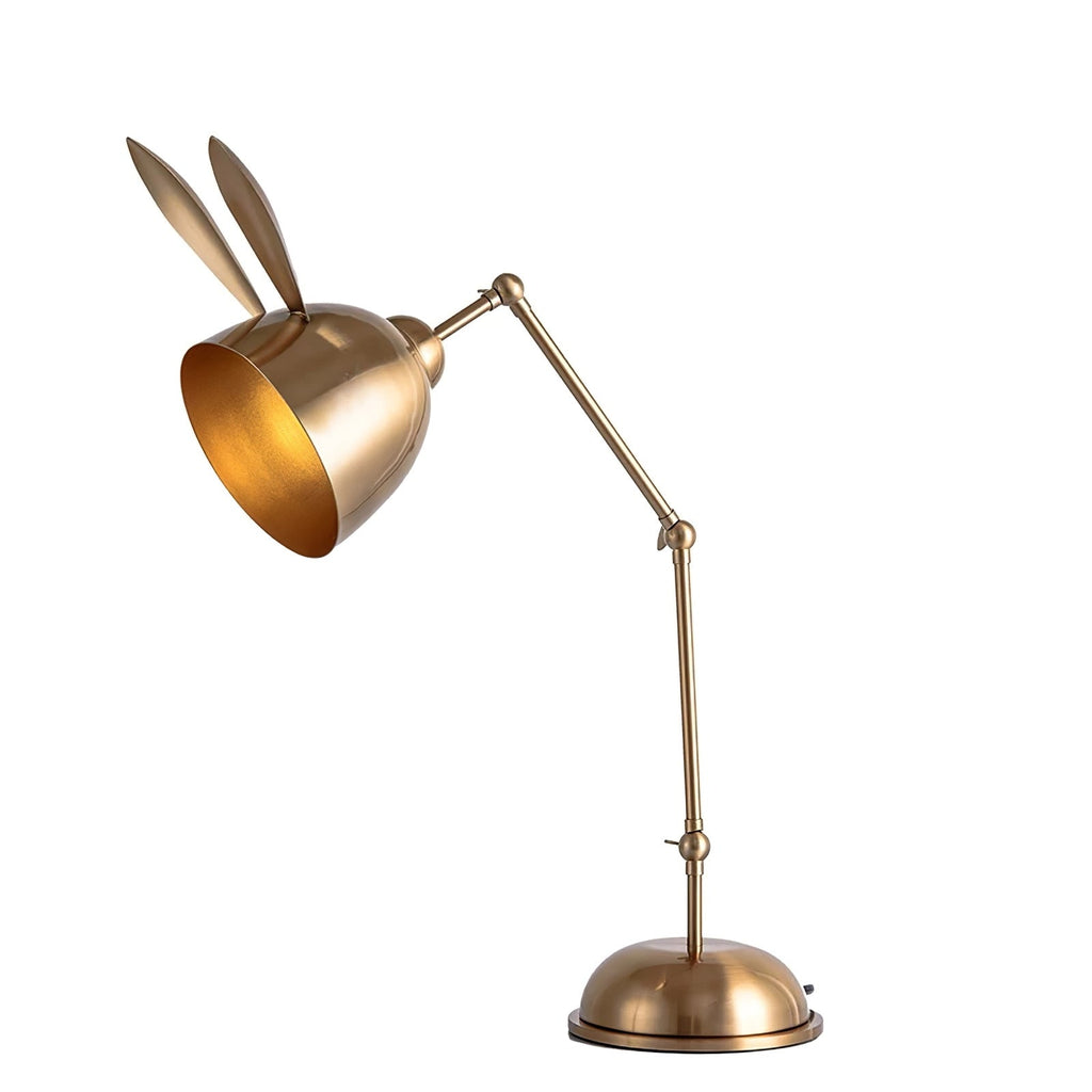 AurelHare Golden Rabbit Ears Table Lamp For Nightstand