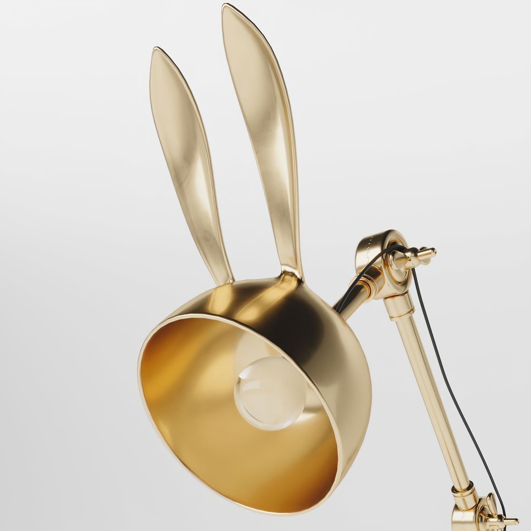 AurelHare Golden Rabbit Ears Table Lamp For Nightstand