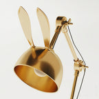 AurelHare Golden Rabbit Ears Table Lamp For Nightstand