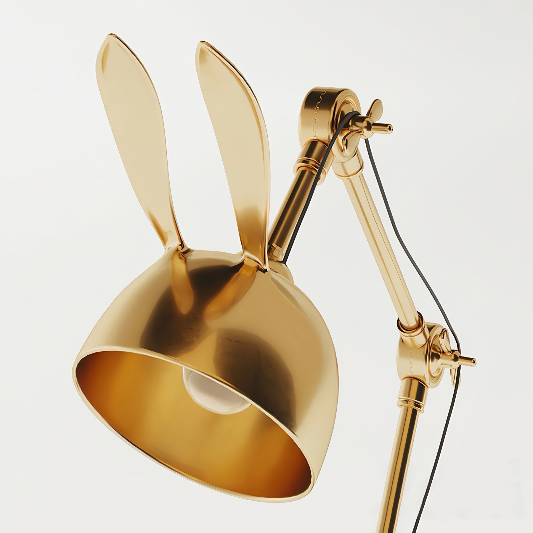 AurelHare Golden Rabbit Ears Table Lamp For Nightstand