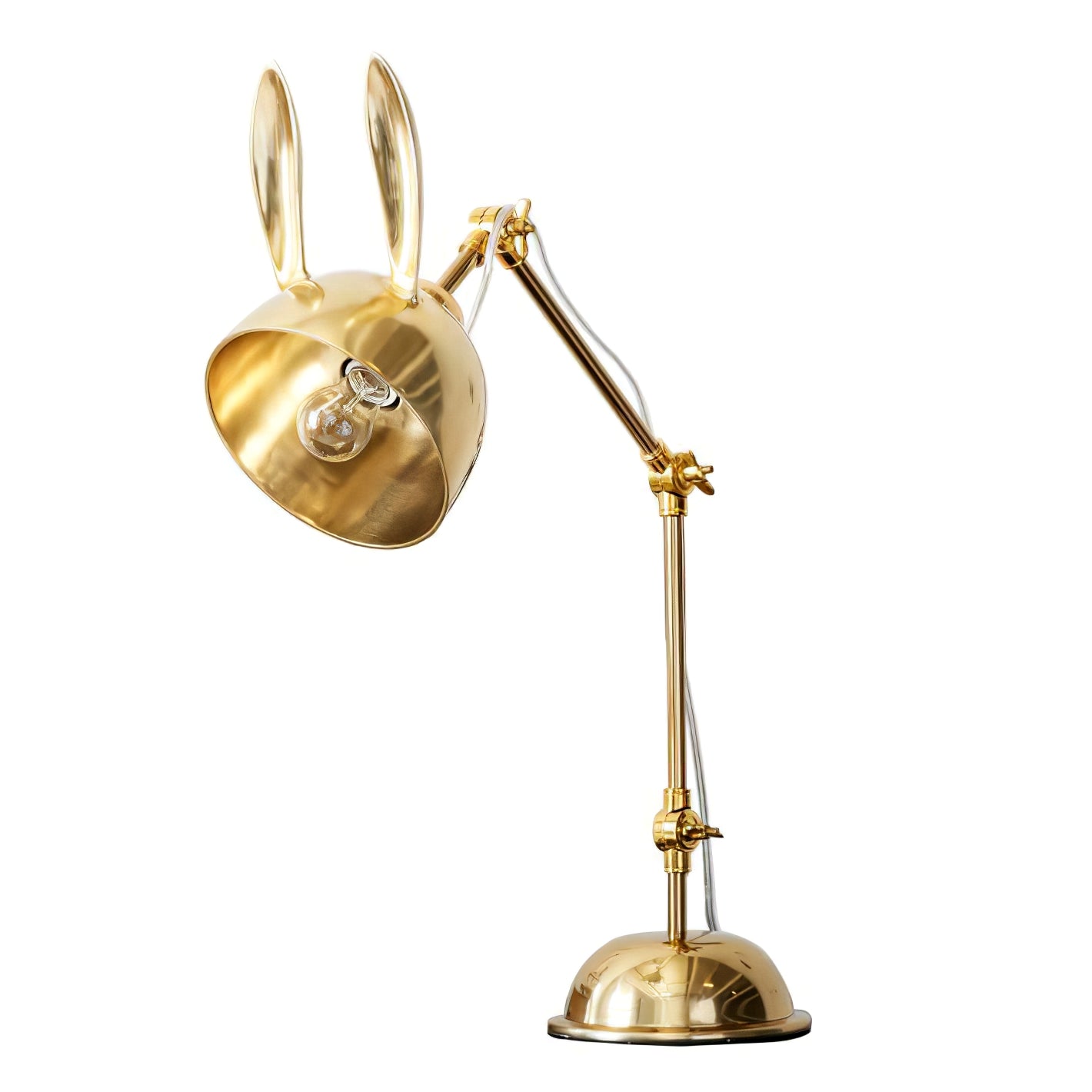AurelHare Golden Rabbit Ears Table Lamp For Nightstand