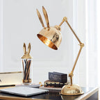 AurelHare Golden Rabbit Ears Table Lamp For Nightstand