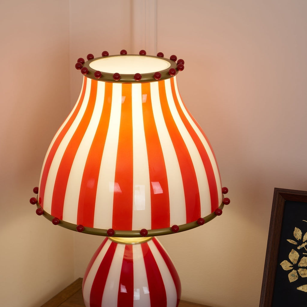Marinella Circus-Style Table Lamp With Striped Shade