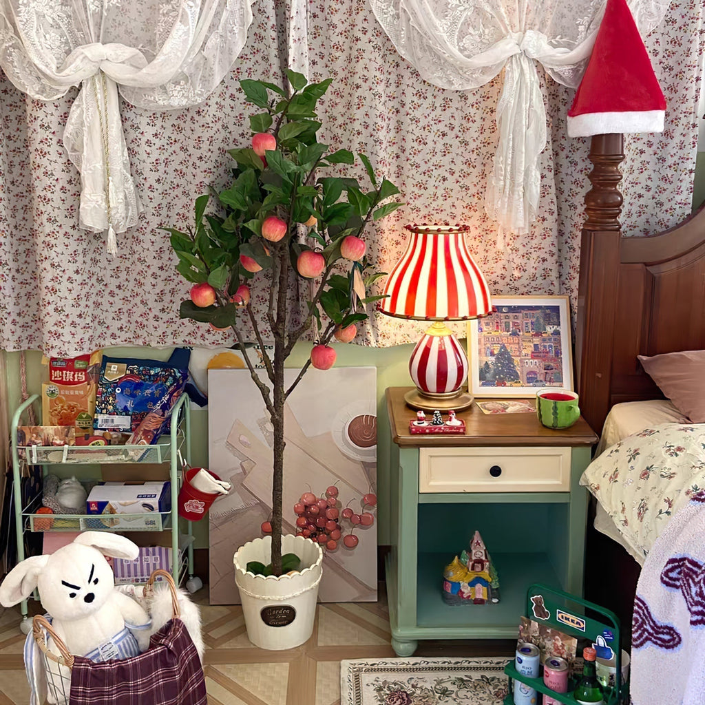 Marinella Circus-Style Table Lamp With Striped Shade