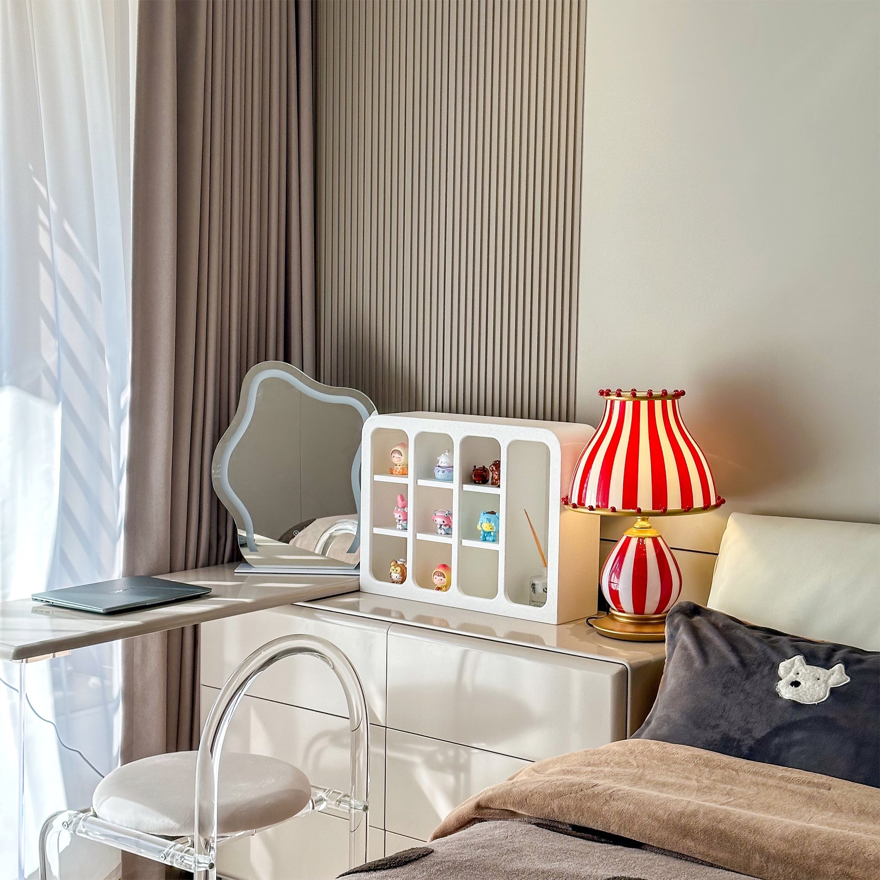 Marinella Circus-Style Table Lamp With Striped Shade