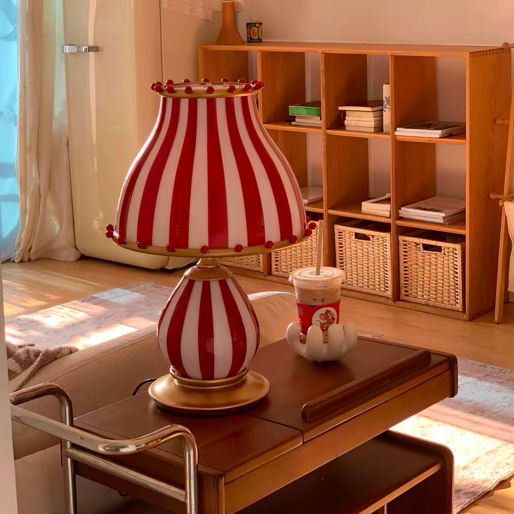 Marinella Circus-Style Table Lamp With Striped Shade