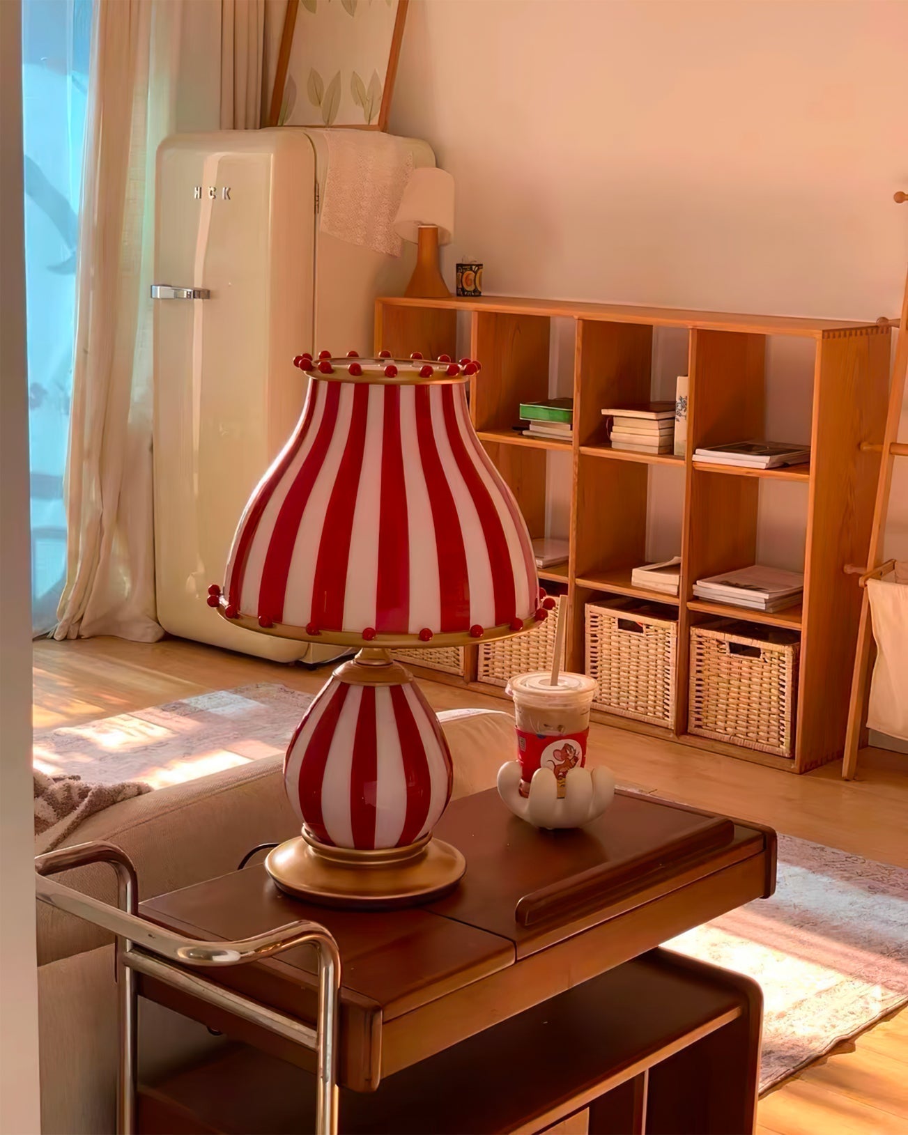 Marinella Circus-Style Table Lamp With Striped Shade
