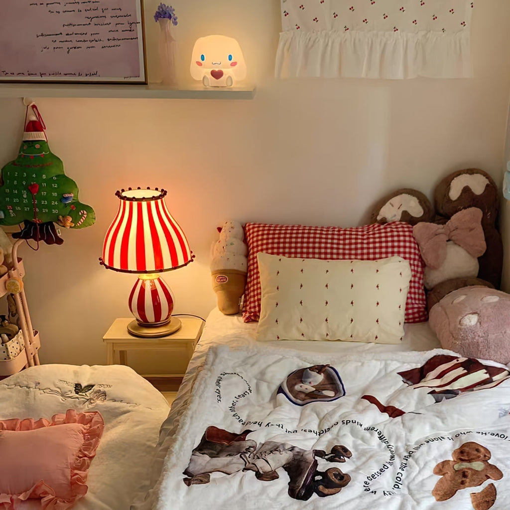 Marinella Circus-Style Table Lamp With Striped Shade