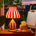 Marinella Circus-Style Table Lamp With Striped Shade