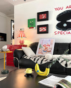 Marinella Circus-Style Table Lamp With Striped Shade