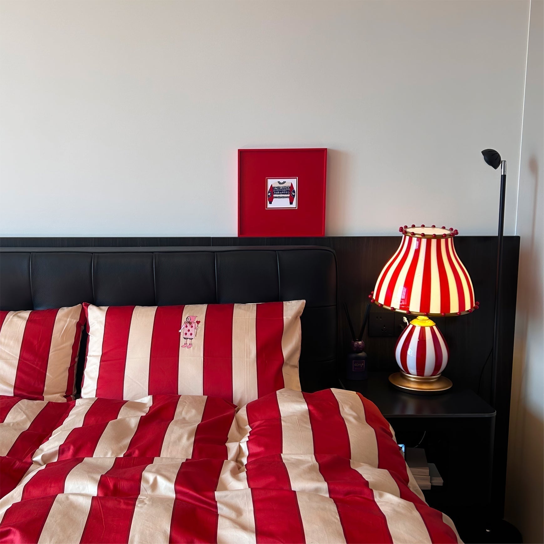 Marinella Circus-Style Table Lamp With Striped Shade