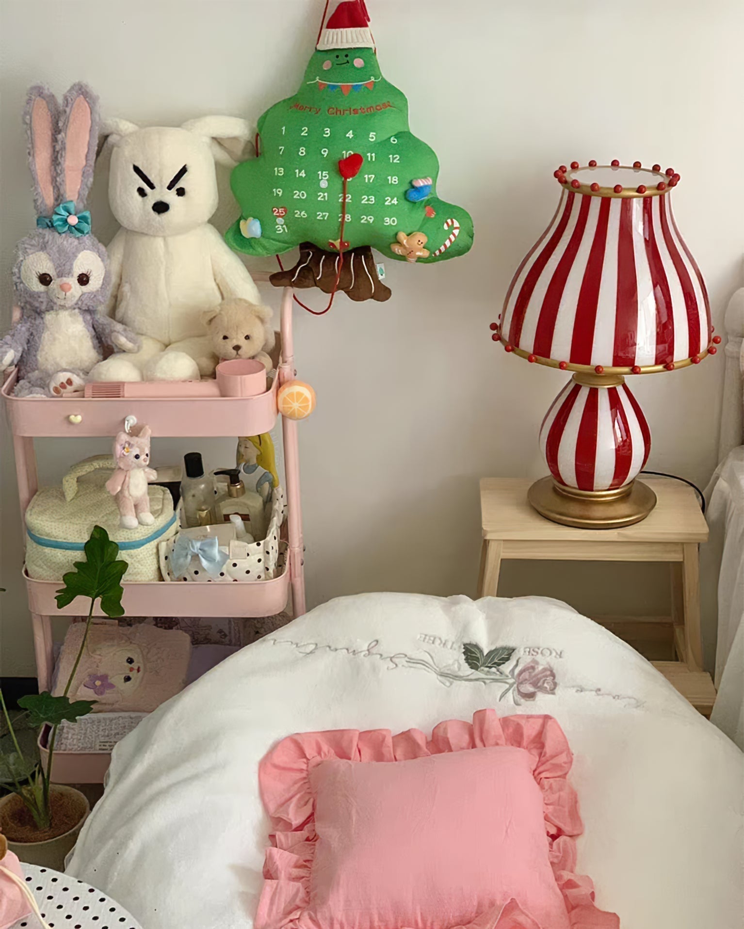 Marinella Circus-Style Table Lamp With Striped Shade