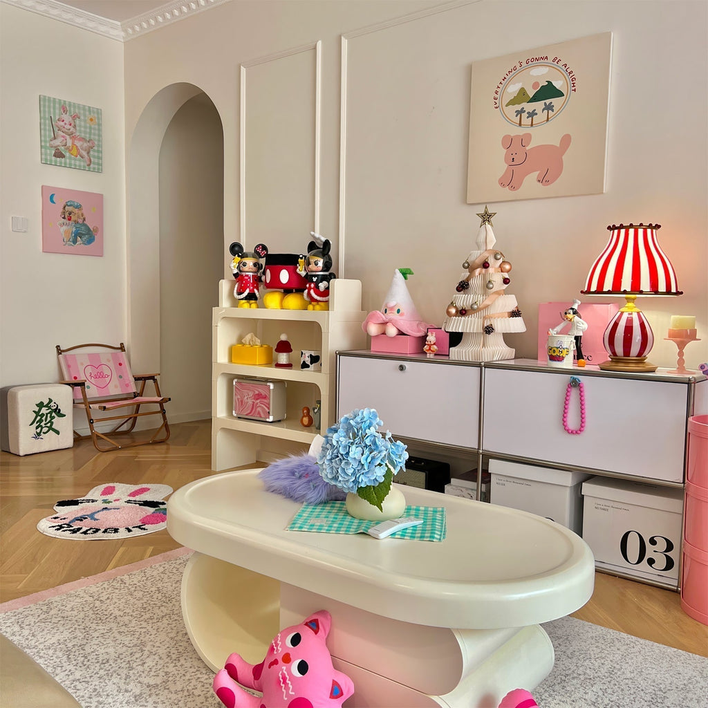 Marinella Circus-Style Table Lamp With Striped Shade