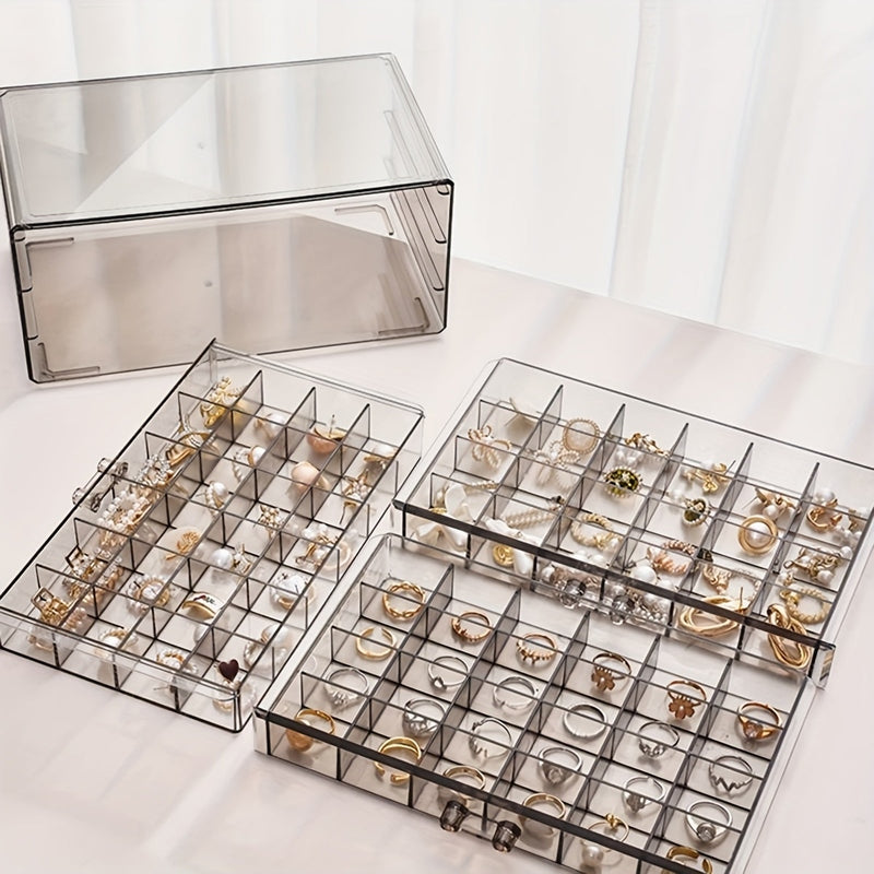 RadiantKeep | 3-Layer Jewelry Organizer, 72 Compartments