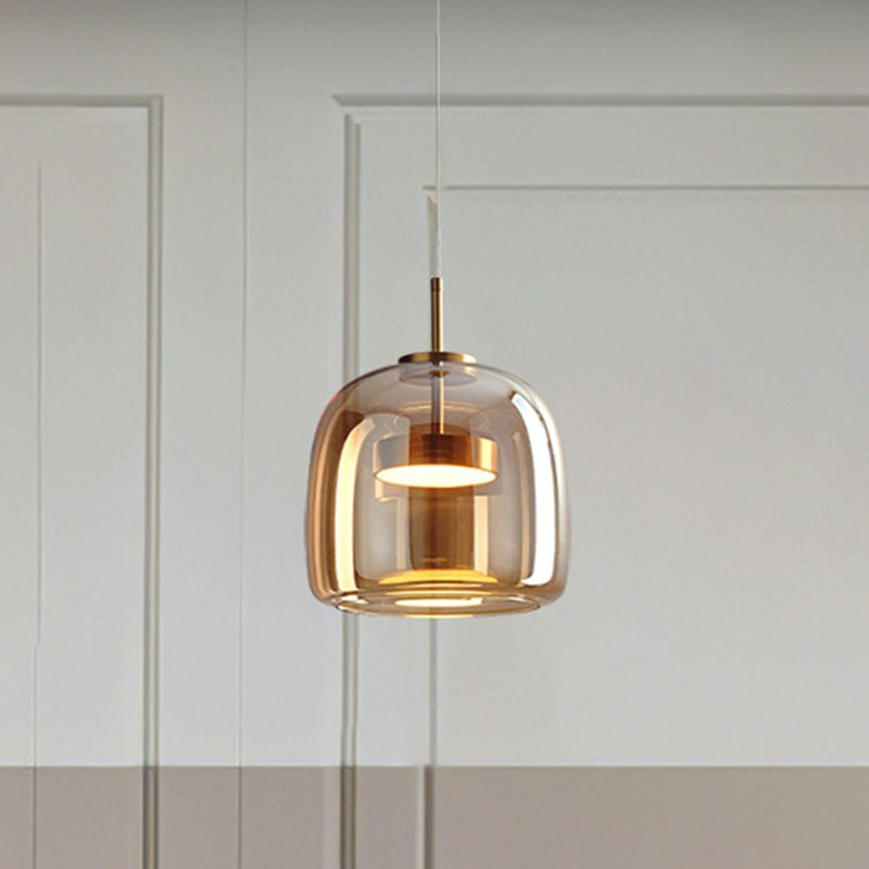 AuricRay Retro Gold Glass LED Pendant Light Fixture