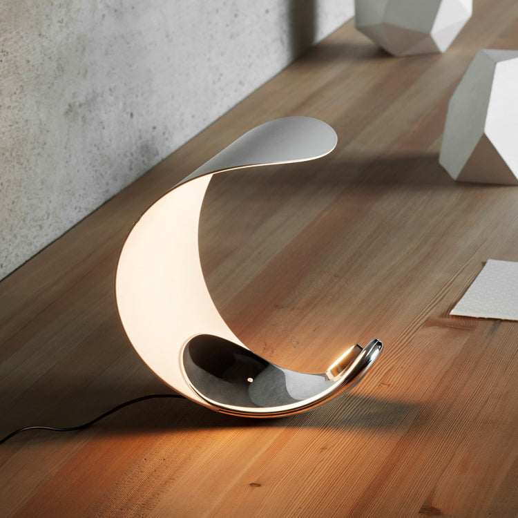 Liora Curved Table Lamp With Elegant Swirls And Soft Glow