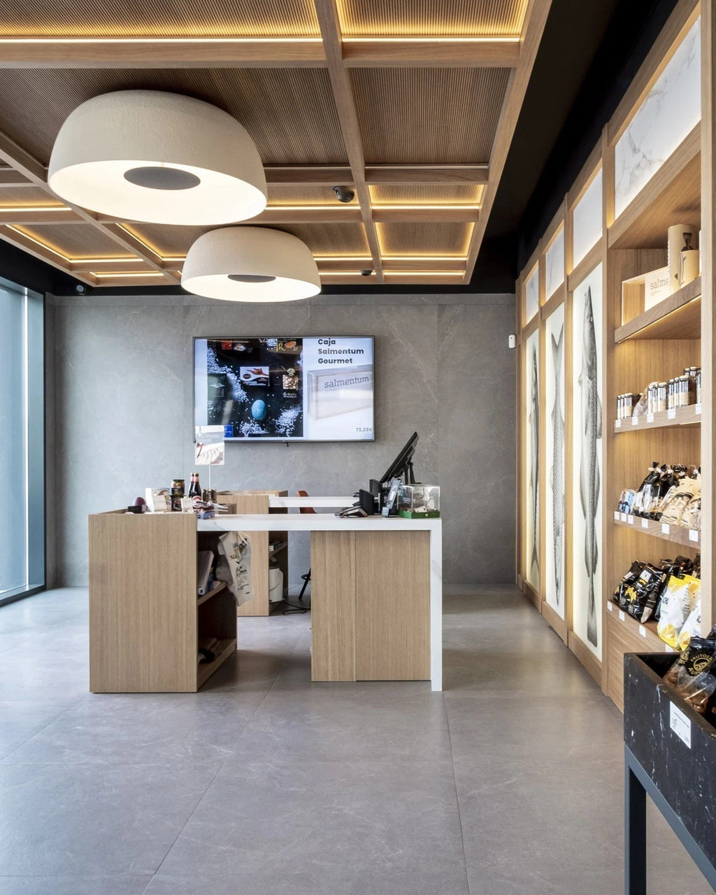 SolaroStone Drum-Style Ceiling Light In Modern Luxury