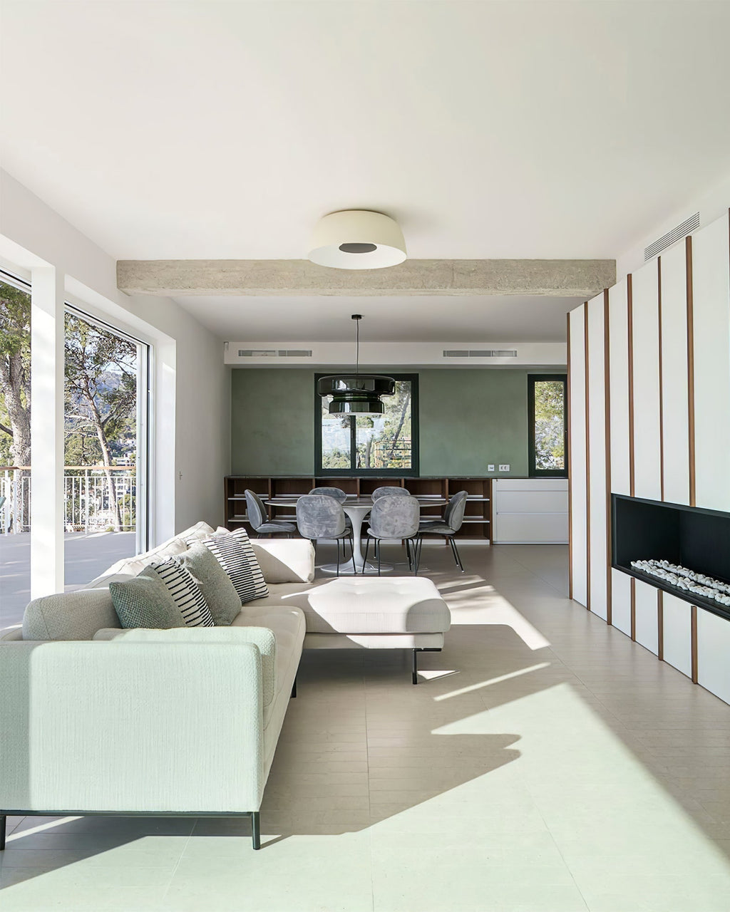 SolaroStone Drum-Style Ceiling Light In Modern Luxury