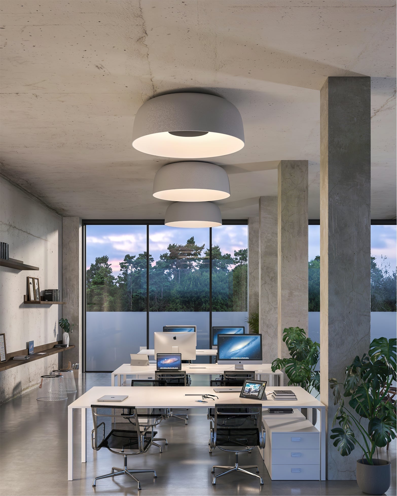 SolaroStone Drum-Style Ceiling Light In Modern Luxury