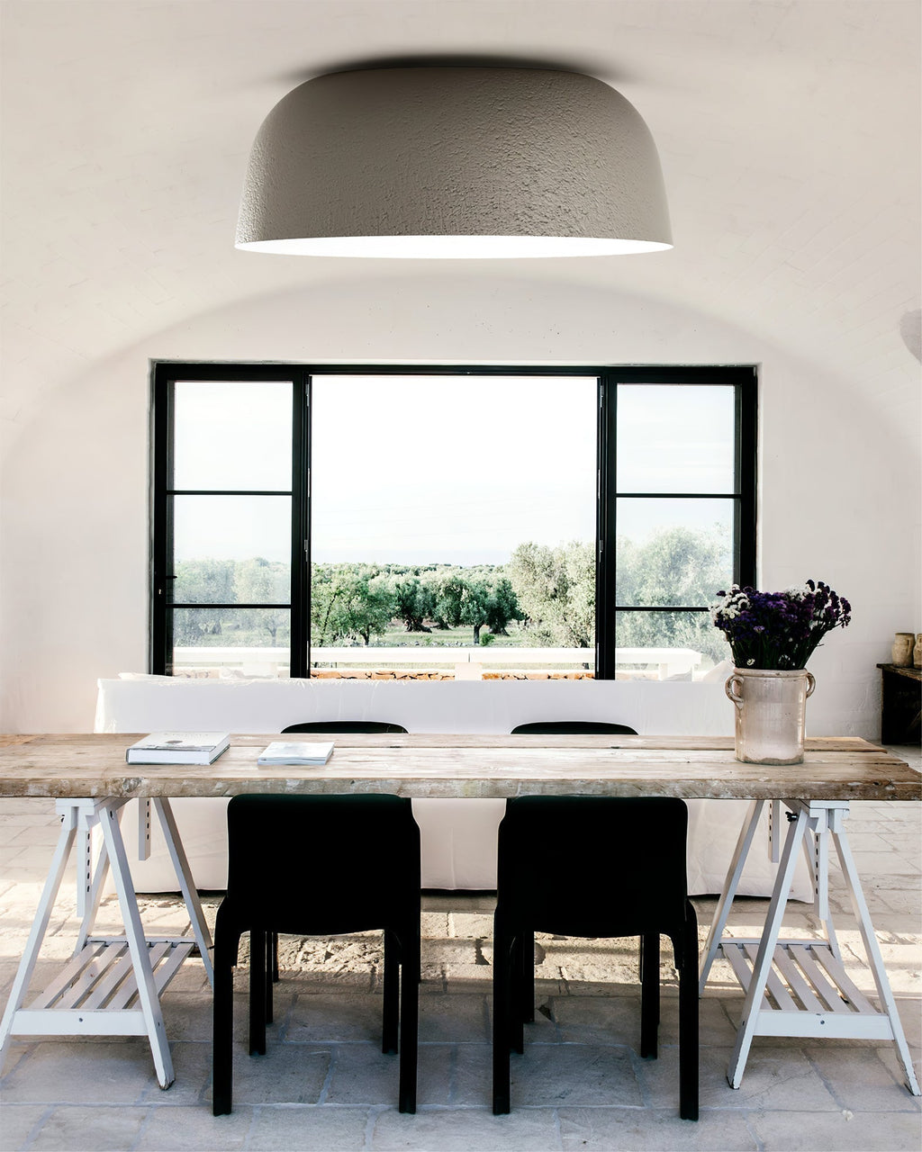 SolaroStone Drum-Style Ceiling Light In Modern Luxury