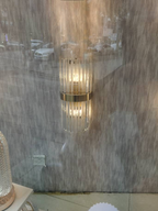 LumaLuxe Elegant Gold Wall Sconce With Warm Ambient Glow