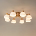 CindraLux Industrial Glass And Wood Ceiling Chandelier