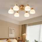 CindraLux Industrial Glass And Wood Ceiling Chandelier