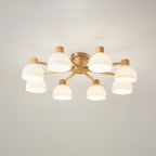 CindraLux Industrial Glass And Wood Ceiling Chandelier