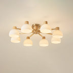 CindraLux Industrial Glass And Wood Ceiling Chandelier