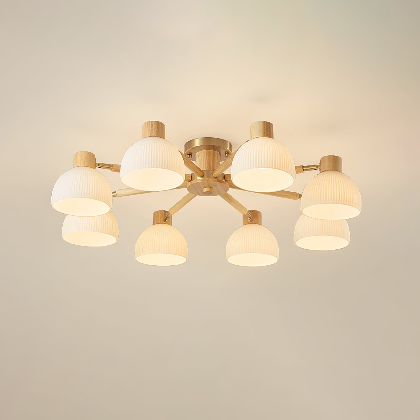 CindraLux Industrial Glass And Wood Ceiling Chandelier