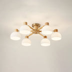 CindraLux Industrial Glass And Wood Ceiling Chandelier