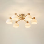 CindraLux Industrial Glass And Wood Ceiling Chandelier